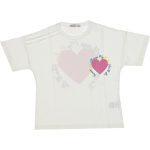 Wholesale T-Shirt for Girls Kids for 5-8Y Heart Print Purple