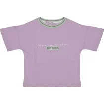 Wholesale T-Shirt for Girls Kids for 5-8Y Plus Positive Print Purple