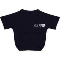 Wholesale T-Shirt for Girls Kids for 5-8Y Self Print Black