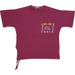 Wholesale T-Shirt for Girls Kids for 9-12Y All The Life Way Print Burgundy