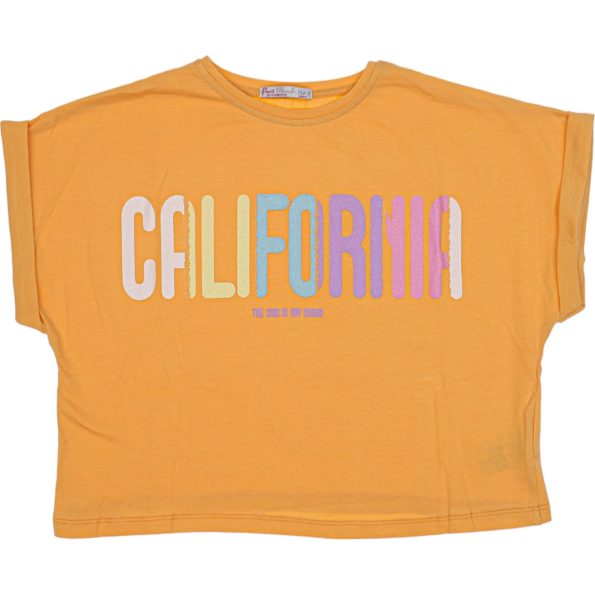 Wholesale T-Shirt for Girls Kids for 9-12Y California Print yellow