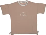 Wholesale T-Shirt for Girls Kids for 9-12Y Faith Over Fear Print Beige