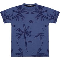 Wholesale T-Shirt for Toddler Boys for 5-8Y Palm Printed Blue