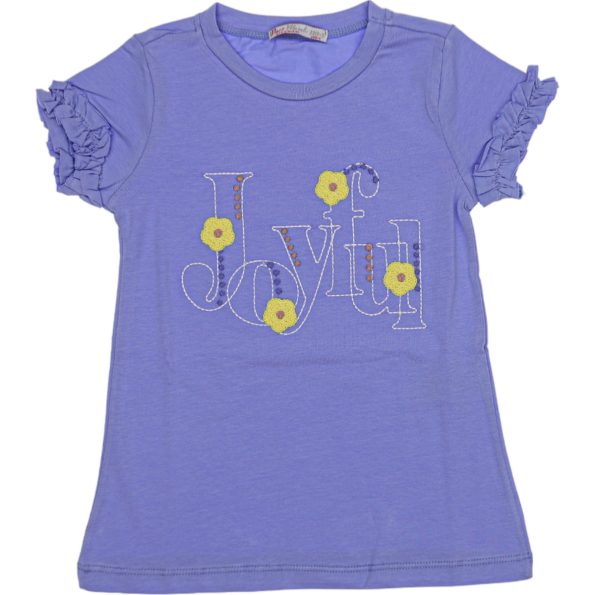 Wholesale T-Shirt for Toddler Girls for 5-8Y Joyful Embroidery Purple