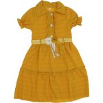 001 Wholesale Girls Kids Dress 5-8Y beige