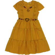 005 Wholesale Girls Kids Dress 5-8Y mustard