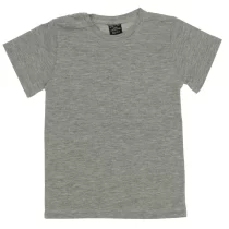 036 Unisex Kids Cotton Solid Color Tops T-shirts 1-4Y grey