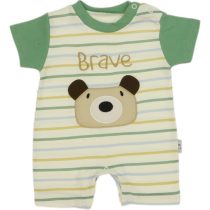 1002 Wholesale Toddler Baby Romper 3-6-9M Teddy Bear Embroidery green