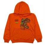 110970 Boys Kids 2-Rope Hooded Sweatshirt 3-7Y Dinosaur Print Burgundy