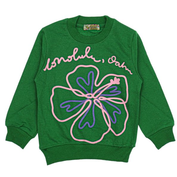 120090 Girls Kids Sweatshirt 3-7Y green