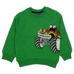 150030 Boys Kids 2-Rope Sweatshirt 3-7Y Car Print green