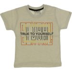 180005 Wholesale Boys Kids T-Shirt 3-12Y True to Yourself Print beige
