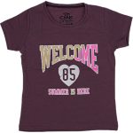 180100 Wholesale Girls Kids T-Shirt 3-12Y All Welcome Print purple