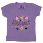 180140 Wholesale Girls Kids T-Shirt 3-12Y Dreams Print ecru