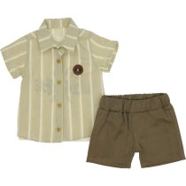 2001 Wholesale Boys Kids 3-Piece Set 2-5Years with T-Shirt beige