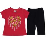 2469 Wholesale Baby Girls 2-Piece Set 6-18M Heart Embroidered Beige