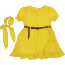 2511 Wholesale Girls 2-Piece Dress Set 2-5Y with Hair Band yellow