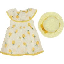 2511 Wholesale Girls 2-Piece Dress Set 2-5Y with Hat yellow