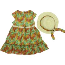 2521 Wholesale Girls 2-Piece Dress Set 2-5Y with Hat 1