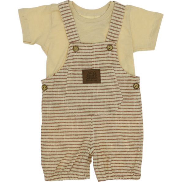 2606 Wholesale Toddler Baby Patterned Slopet Suit 9-24M beige