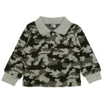 278 Wholesale Polo Collar Boys Camouflage Sweat Shirt 1-4Y burgundy