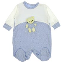 3017 Wholesale Baby Romper 3-6-9M with Bear blue