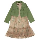 4093 Wholesale Girls 2-Piece Dress Set with Jacket 6-9Y brown