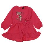 5212 Wholesale Girls Kids Dress 2-5Y Love Print fuchsia