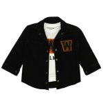 9029 Wholesale Shirt and T-shirt Set For Young Boys 3-7Y black