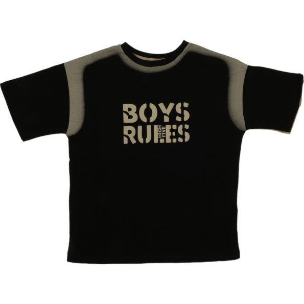 G23-8151 Wholesale Boys Kids T-Shirt 10-13Y Boys Rules Print beige