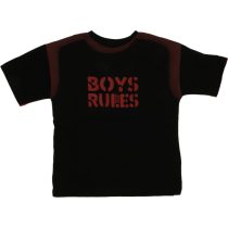 G23-8151 Wholesale Boys Kids T-Shirt 10-13Y Boys Rules Print burgundy
