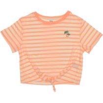 LR24-2017 Wholesale Girls Kids T-Shirt 6-9Y Striped orange
