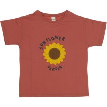 LR24-2055 Wholesale Girls Kids T-Shirt 10-13Y Sun Flower Garden Print brick