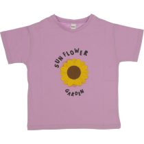LR24-2055 Wholesale Girls Kids T-Shirt 10-13Y Sun Flower Garden Print purple