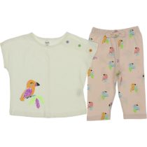 TFA24-1259 Wholesale 2-Piece Girls Leggings and T-shirt Set 2-5Y Parrot Print ecru