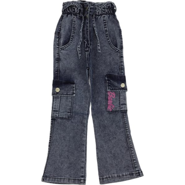 Wholesale Girls Kids Jeans 5 6 7 8Y Barbie Embroidered smoky