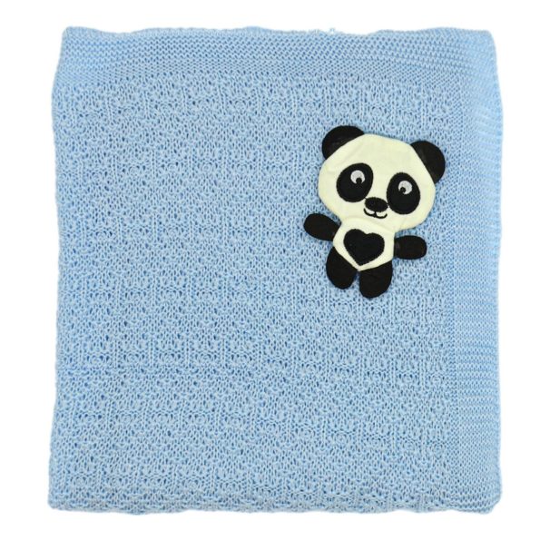Wholesale Unisex Baby Knit Blanket 0 18M with Accessories blue