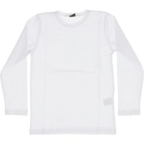 003 Wholesale Kids Long Sleeve Cotton Solid Color T-Shirt 5-8Y White