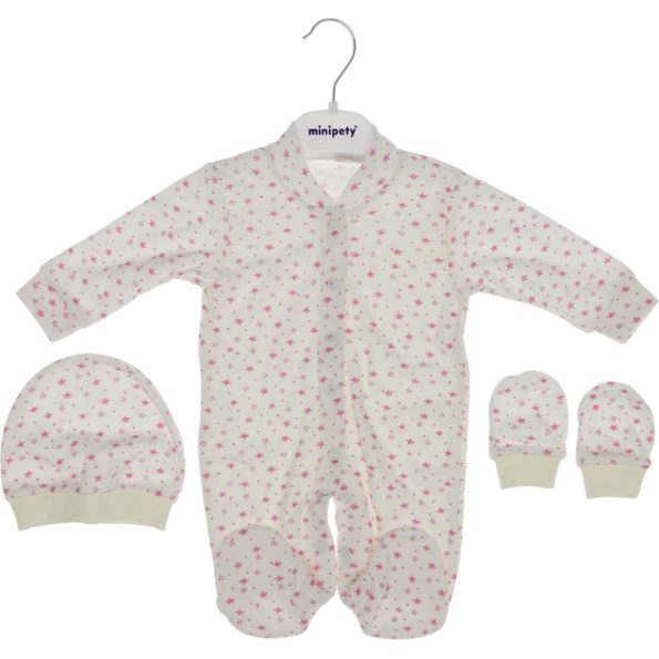 0058 Wholesale Baby Romper 3-6M With Hat and Gloves pink