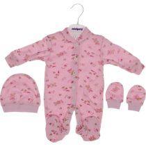 0059 Wholesale Baby Romper 3-6M With Hat and Gloves pink