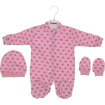0087 Wholesale Baby Romper 3-6M With Hat and Gloves pink