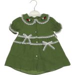 10010 Wholesale Toddler Baby Dress 9-24M ecru