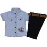 1003 Wholesale Boys Kids 2-Piece Shirt and Capri Set 10-13Y beige