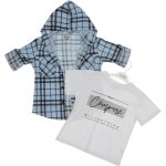 11365 Wholesale Shirt and T-shirt Set For Young Boys 11-15Y grey