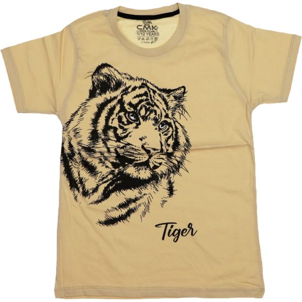 180060 Wholesale Boys Kids T Shirt 3 12Y Tiger Print beoge