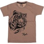 180060 Wholesale Boys Kids T-Shirt 3-12Y Tiger Print beoge