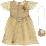 2010 Wholesale Girls Tulle Dress with Bag 5-8Y Dried Rose