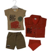 202385 Wholesale Toddler Babies 4-Piece Suit Set 6-18M burgundy