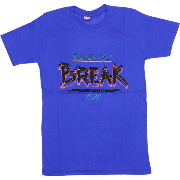 202423 Wholesale Boys Kids T-Shirt 9-12Y Break Print BLUE