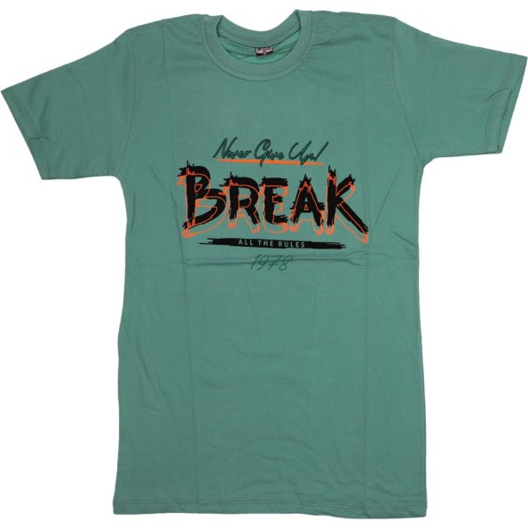 202423 Wholesale Boys Kids T-Shirt 9-12Y Break Print green